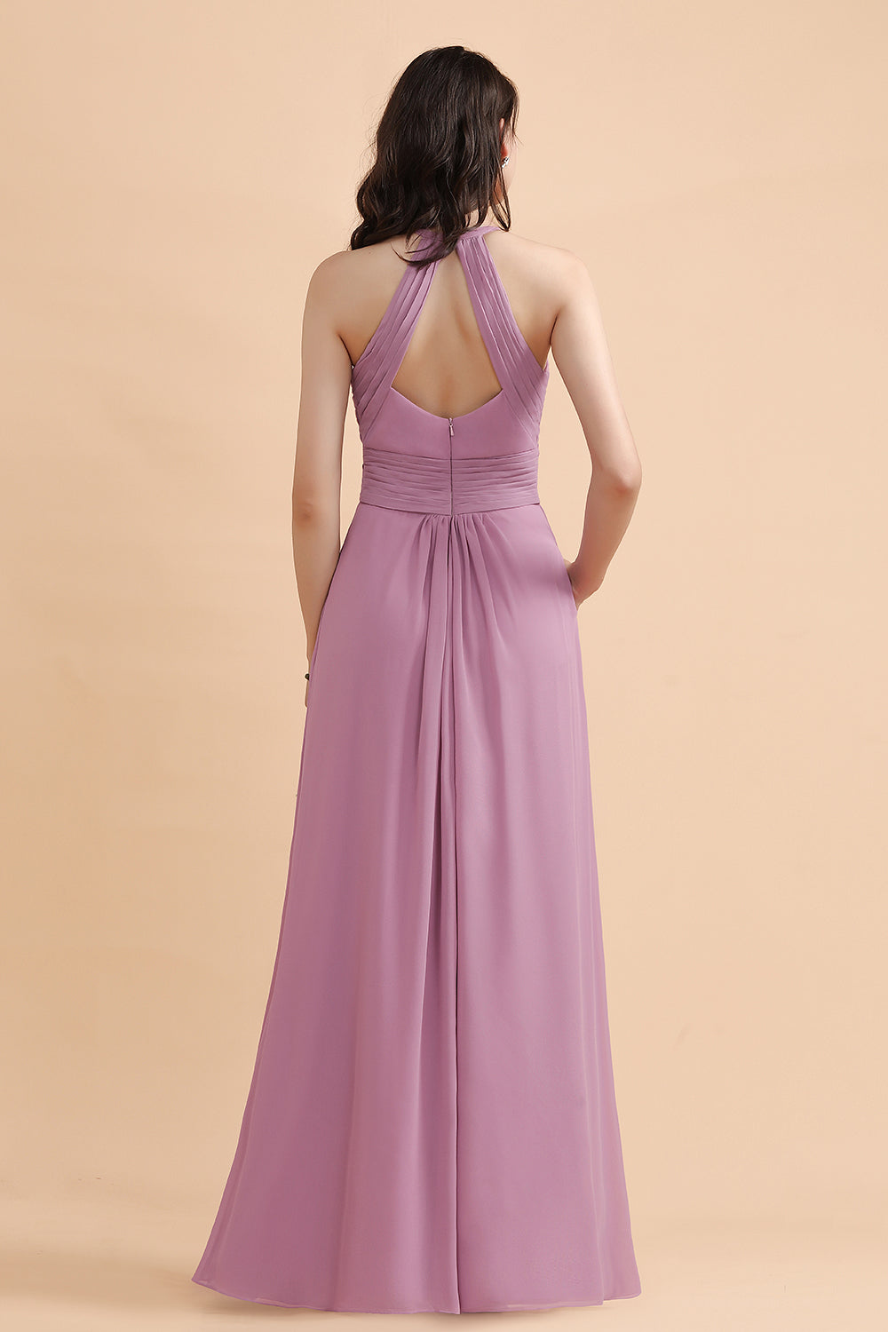 Elegant Jewel Wisteria Chiffon Ruffles Bridesmaid Dresses with Pockets On sale - Fashionpara