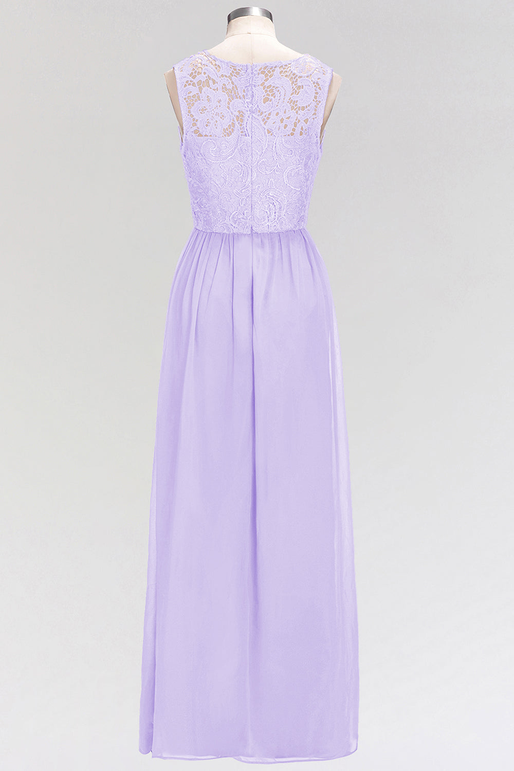 Elegant Lace Sleeveless Pleated Lavender Bridesmaid dresses - Fashionpara