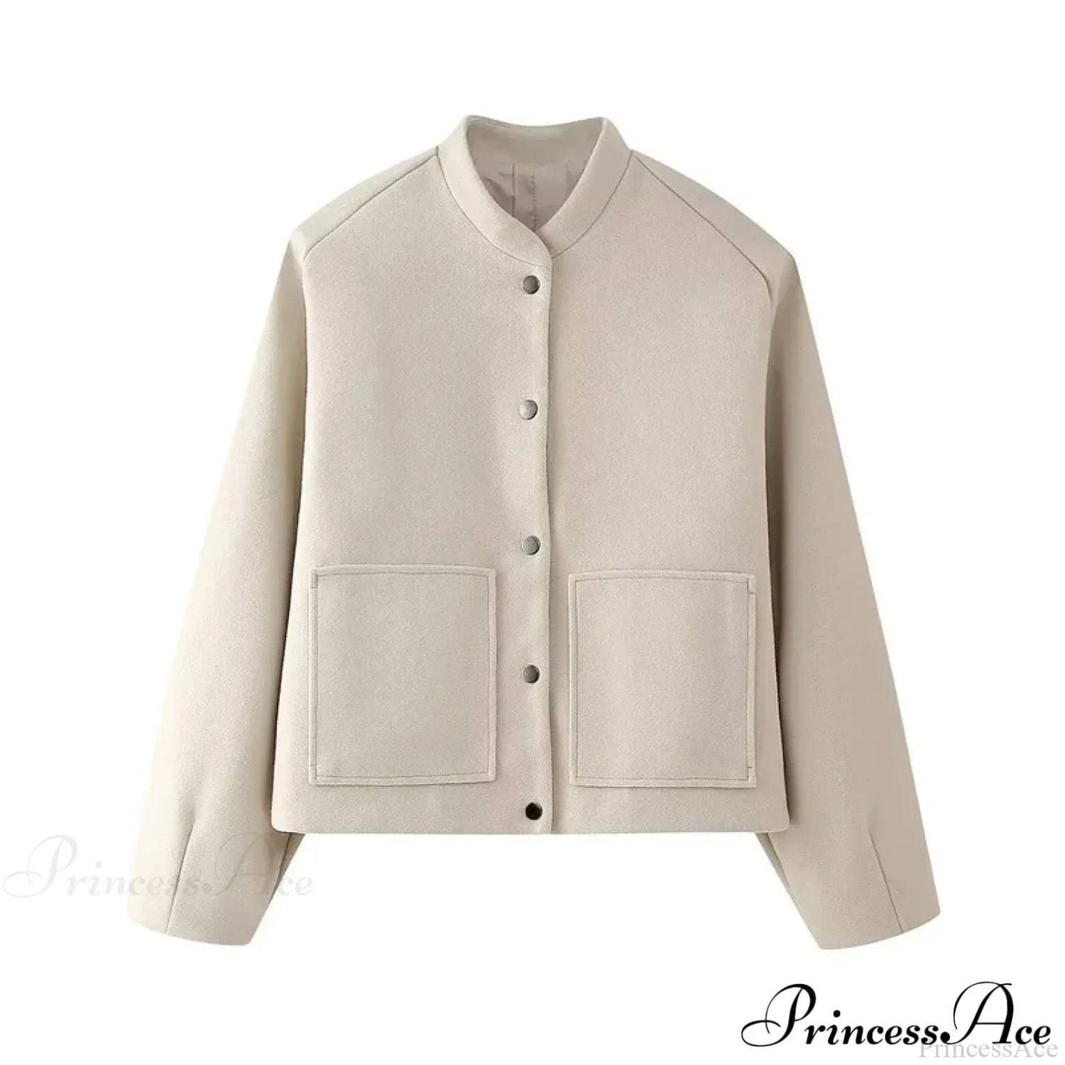 Elegant Solid Wool One Button Overcoat white / S