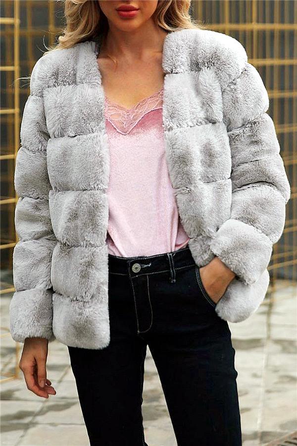 Thick Fluffy Faux Fur Coat for Luxurious Winter Warmth