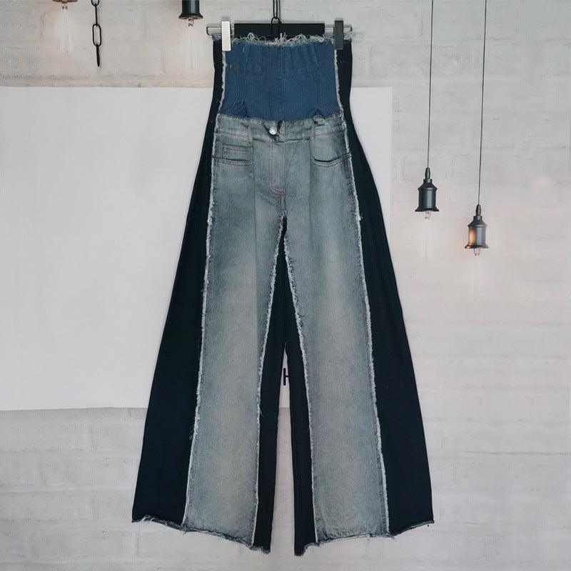 KittenAlarm - Eliza High Rise Patchwork Wide Jeans
