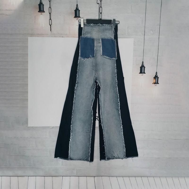 KittenAlarm - Eliza High Rise Patchwork Wide Jeans