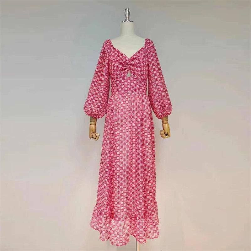 KittenAlarm - Ella Puff Sleeves Ruffle Hem Maxi Dress