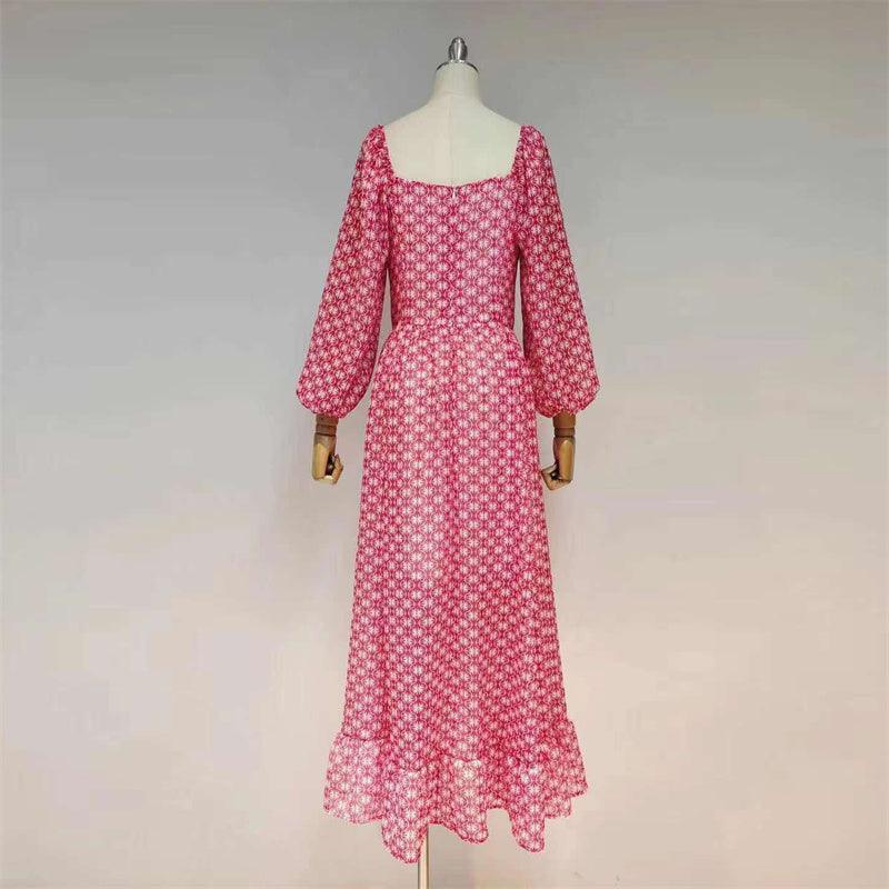 KittenAlarm - Ella Puff Sleeves Ruffle Hem Maxi Dress