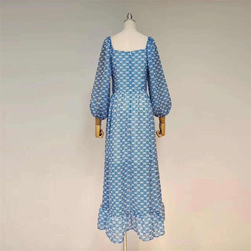 KittenAlarm - Ella Puff Sleeves Ruffle Hem Maxi Dress