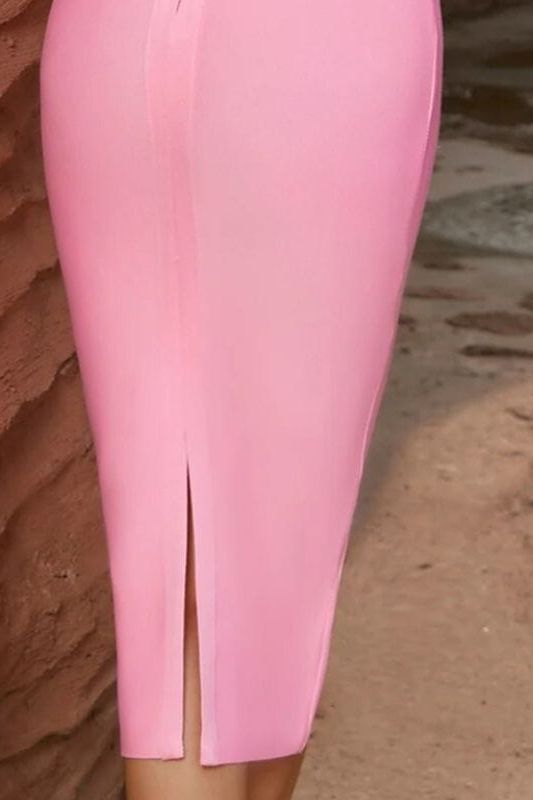 Ellen Bandage Dress - Dusty Pink - Fashionpara