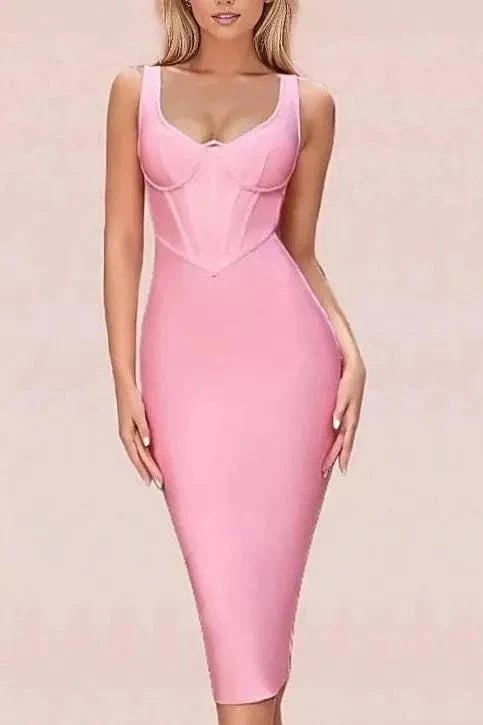 Ellen Bandage Dress - Dusty Pink - Fashionpara