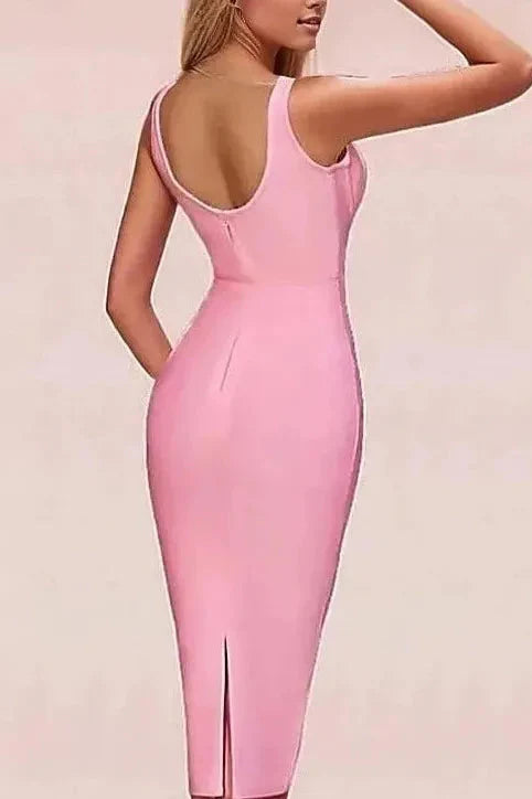 Ellen Bandage Dress - Dusty Pink - Fashionpara