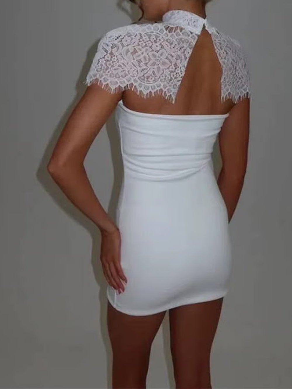 Eloise Lace Yoke Mini Dress - View 2
