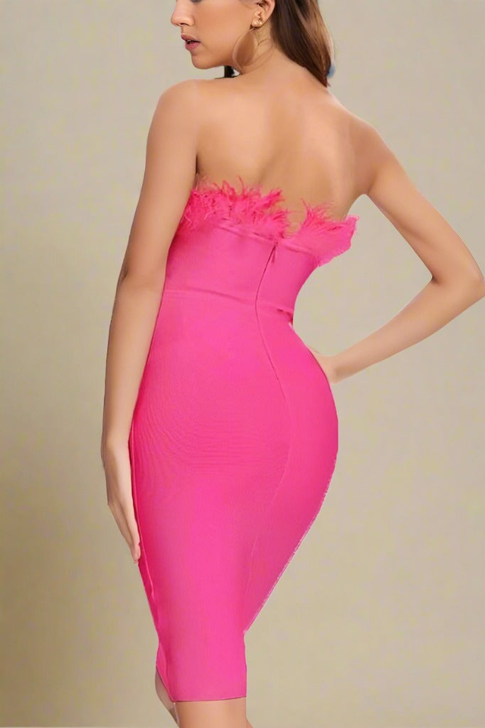 Erin Bodycon Dress - Hot Pink - Fashionpara