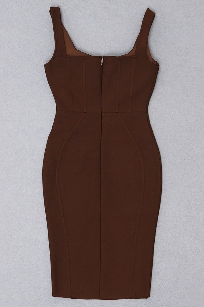 Esta Bandage Dress - Tan Brown - Fashionpara