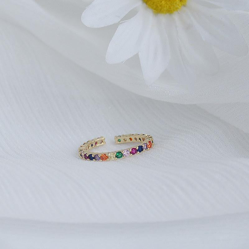 KittenAlarm - Esther Multi Colored Crystal Ring