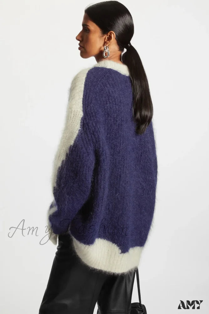 Ethereal New Casual Half-front Fleece Blend Long Sweater