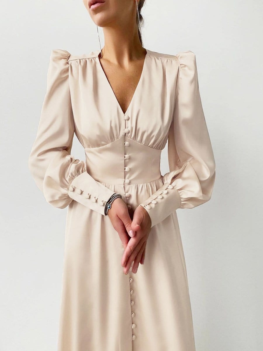 Breasted Midi Dress - Fashionpara