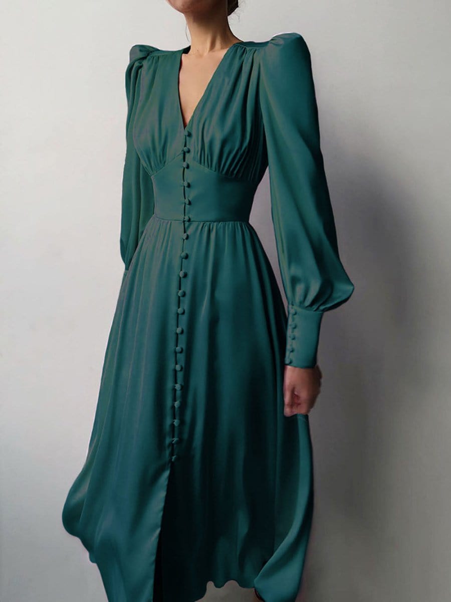 Breasted Midi Dress - Fashionpara