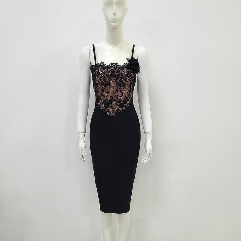 KittenAlarm - Evie Sleeveless Lace Midi Dress