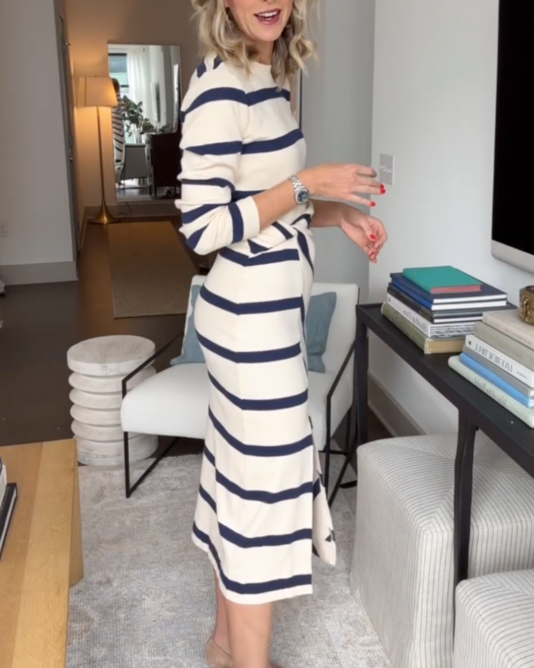 Brilliant Basics Stripe Casual Midi Dress - Fashionpara