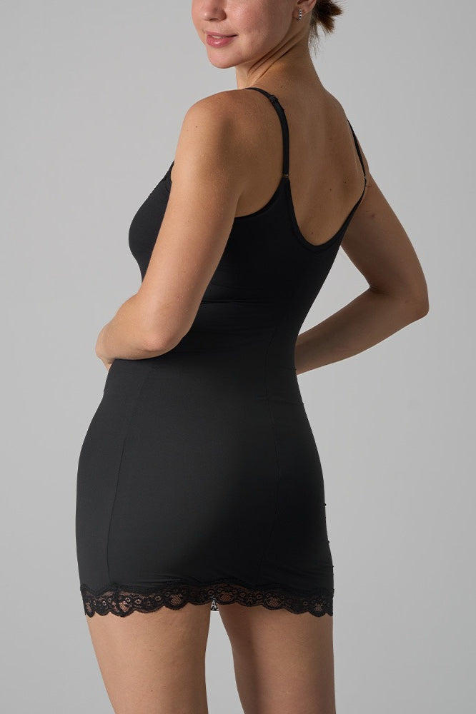 Lace Trim Spaghetti Strap Scoop Neck Bodycon Mini Dress - View 6