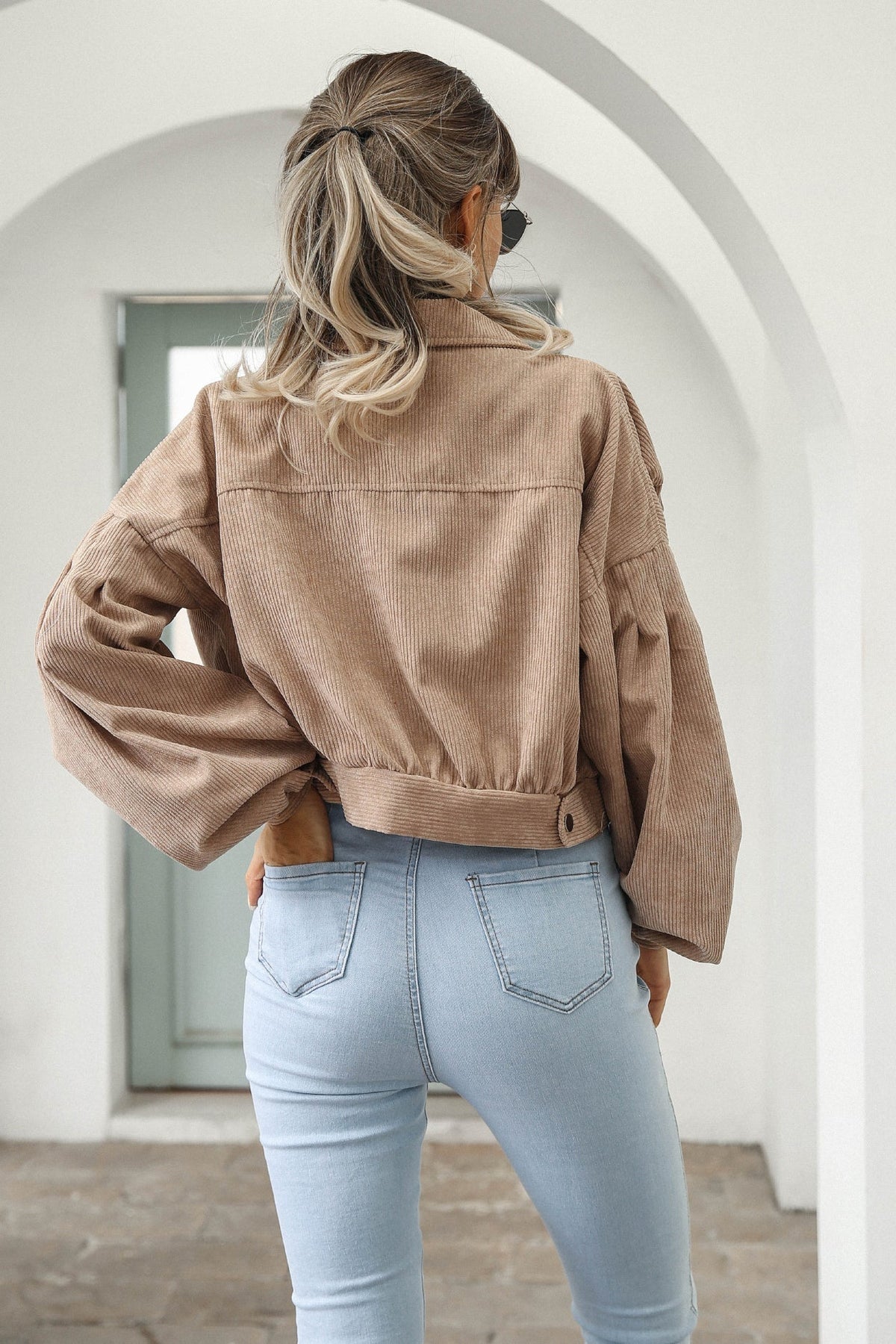 Button Up Corduroy Short Jacket