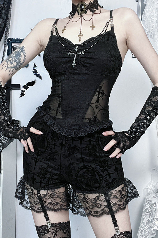 Sexy Gothic Detachable Strap Corset - Fashionpara