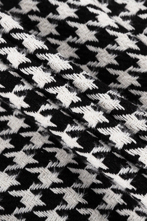 High-End Houndstooth Trench Coat for Sophisticated Style