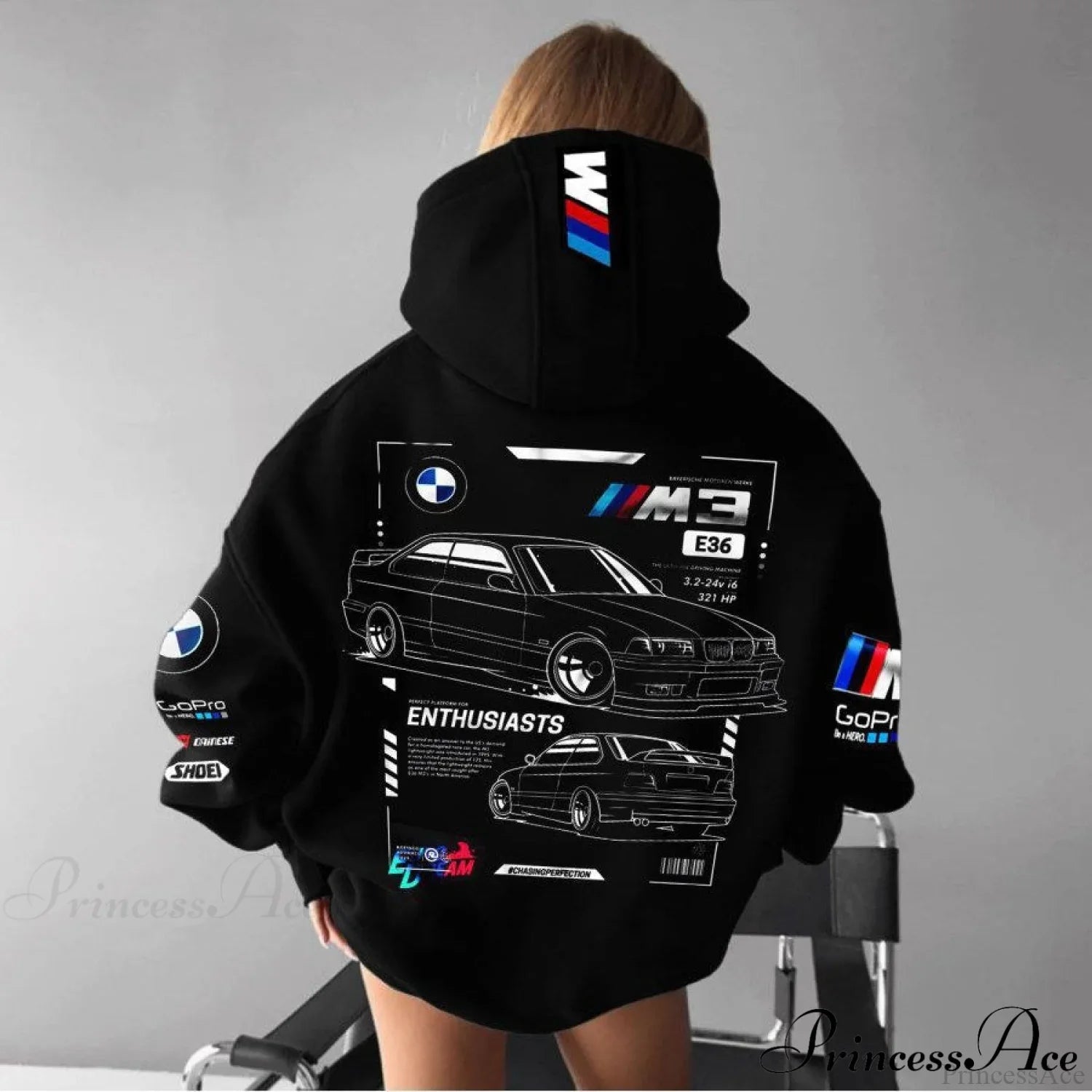 F1 Racing Oversize Hoodie Black / S
