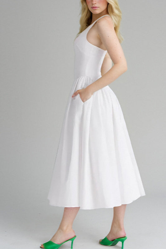 Halter Solid Bodycon Backless Party Dress