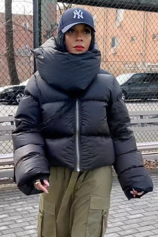 Thickened High Collar Puffer Coat - Fashionpara