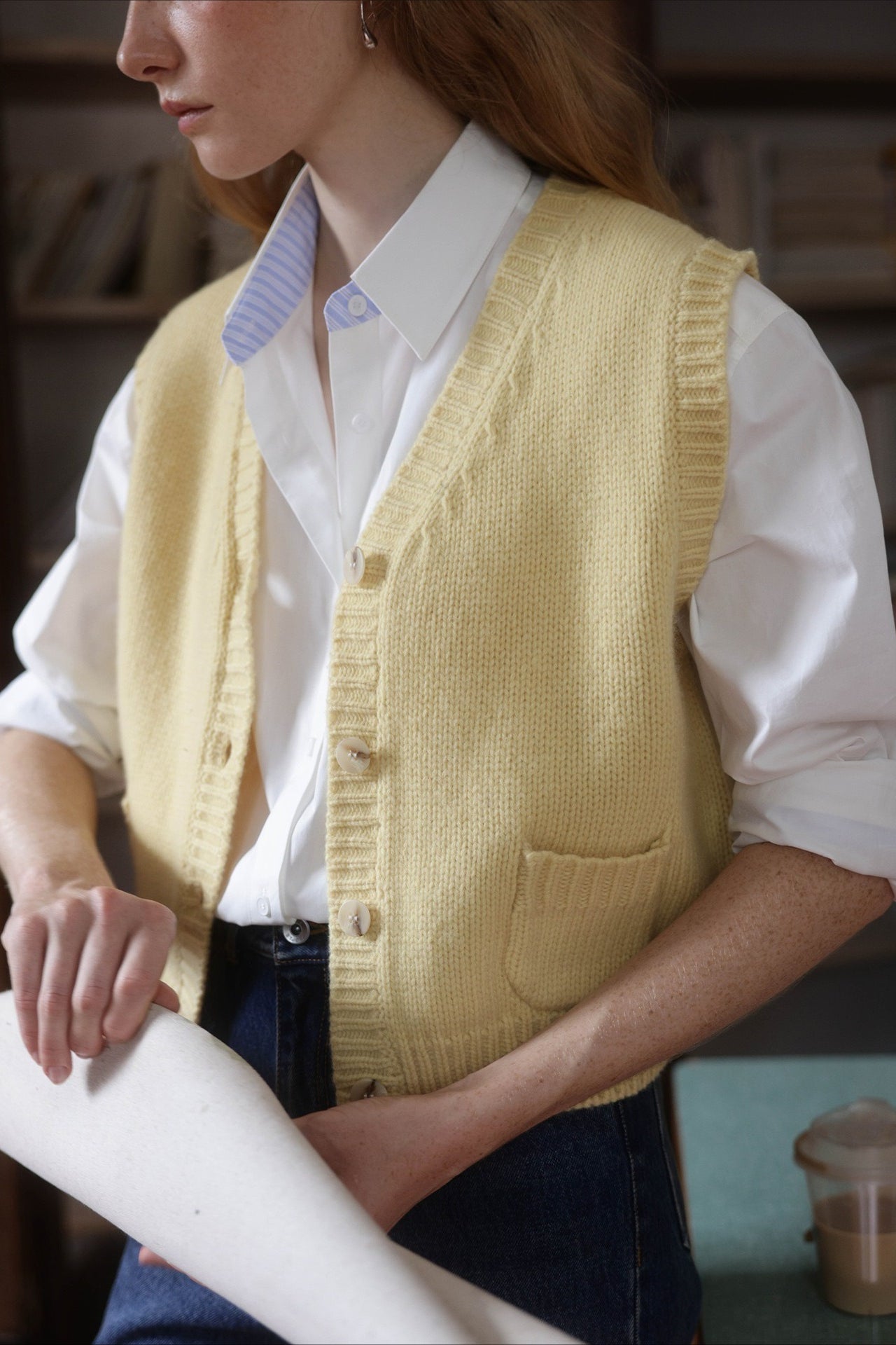 Woven Color Block Stripe Blouse