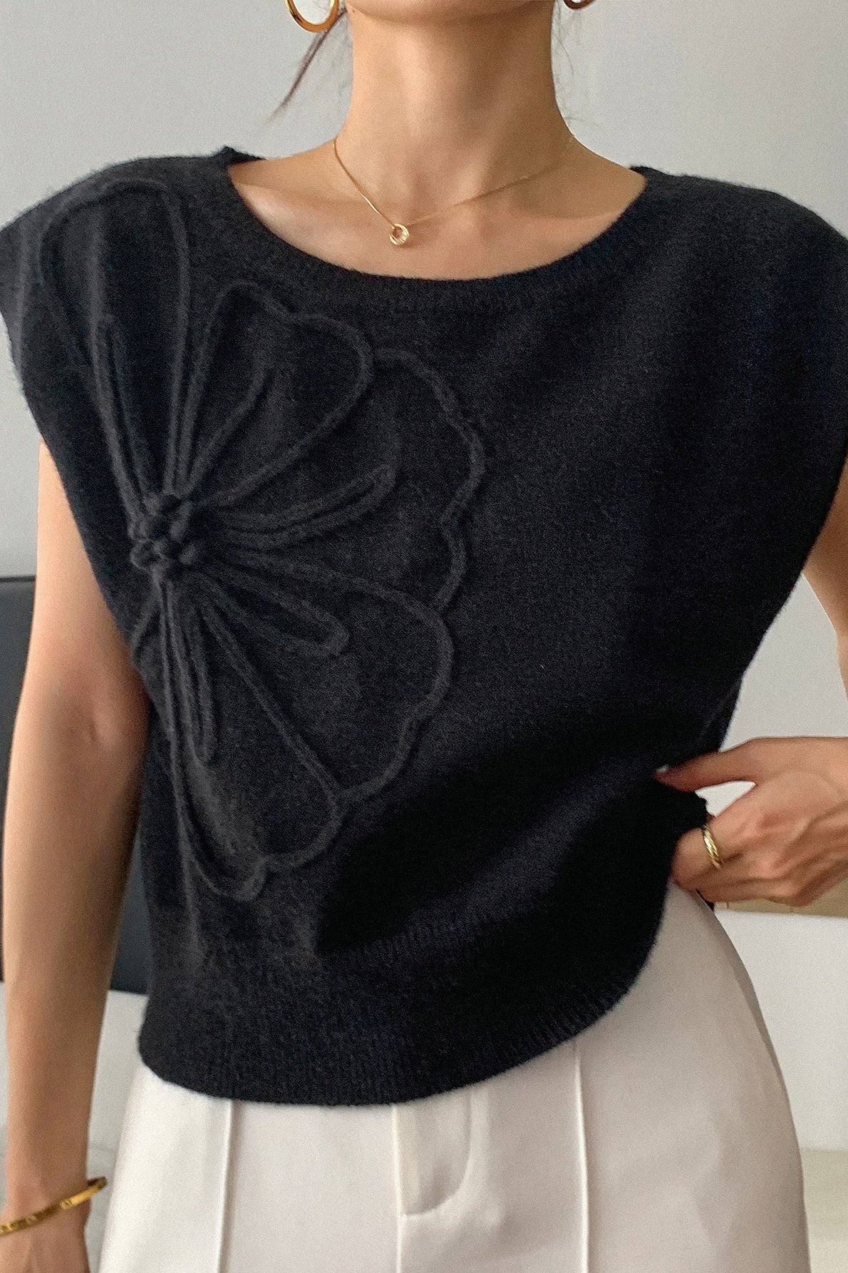 Casual Short Sleeve Knit Sweater