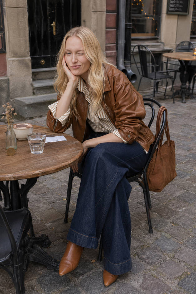 High-Waist Wide-Leg Denim Jeans