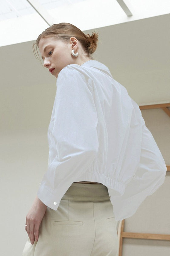 Casual Drawstring Waist Blouse