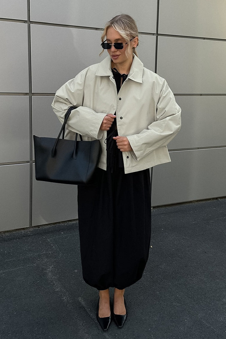 Khaki Lapel Commuter Jacket