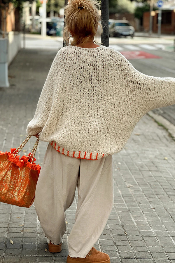 Cozy Knit Star Pattern Loose Sweater for Winter Days