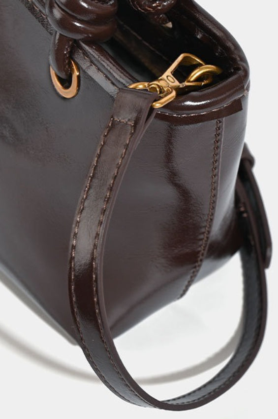 Maillard Red Fashion Bucket Shoulder Crossbody Handheld Bag