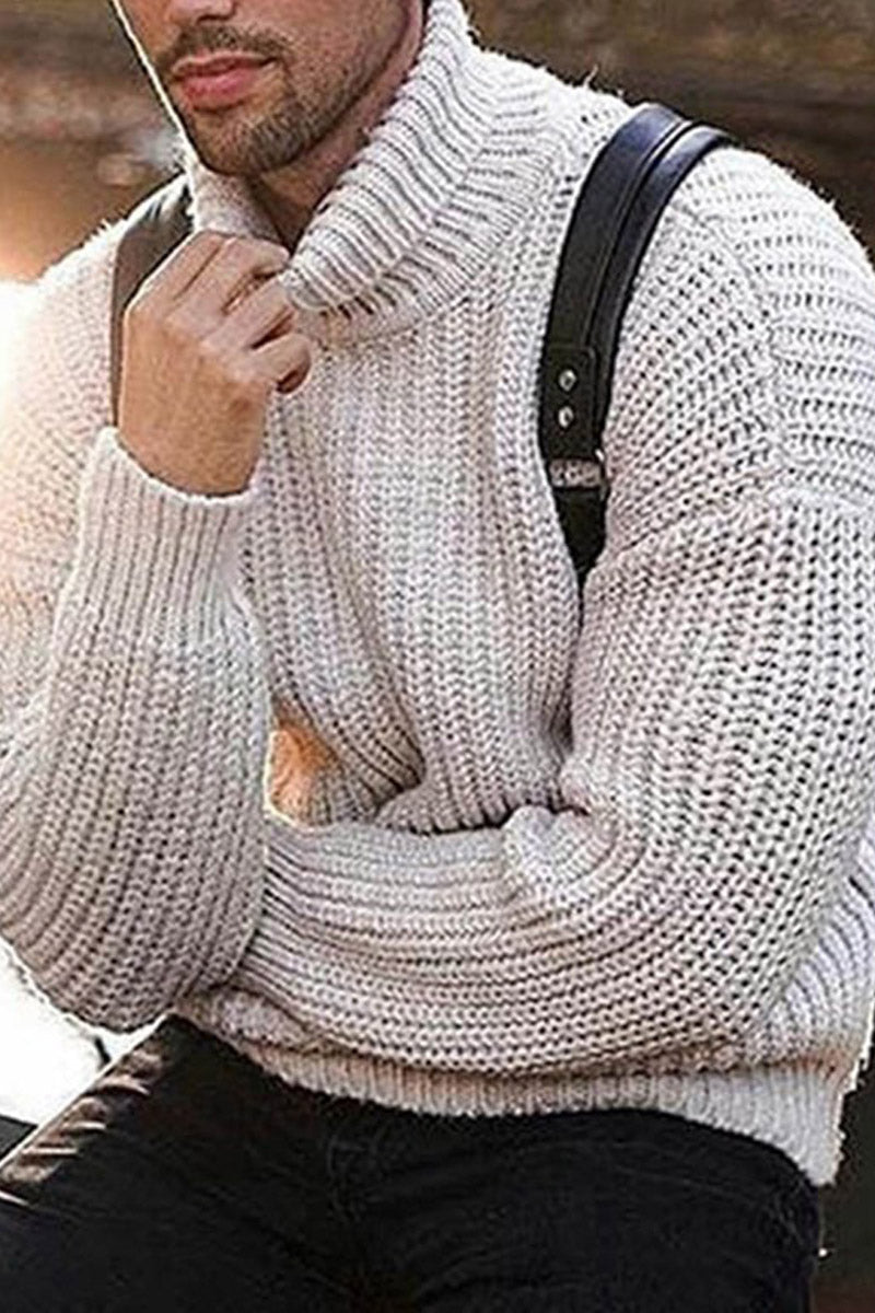 Men's Solid Coloured Turtleneck Jumper - Fashionpara