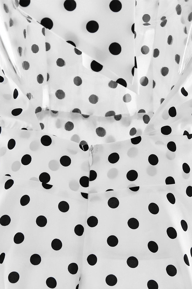Polka Dot Halter Neck Draped Two-Piece Set