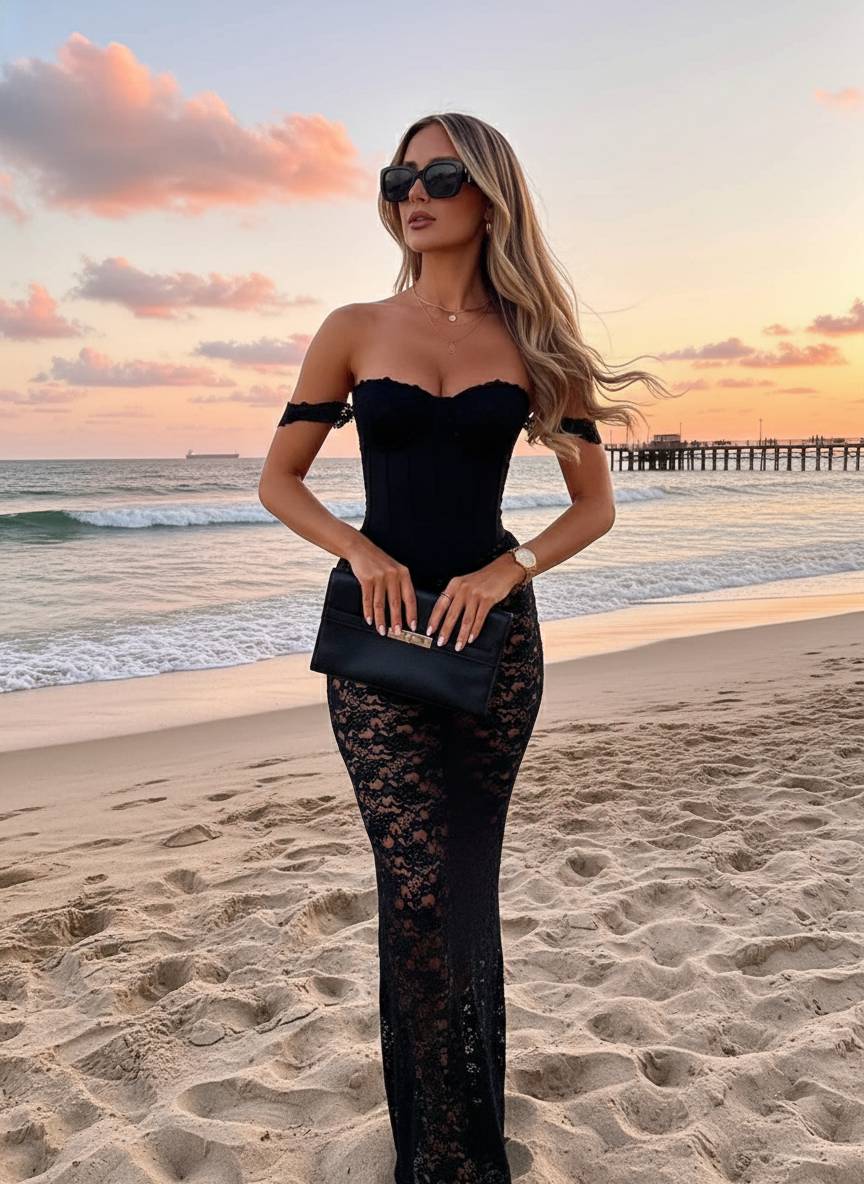 Party Lace Crop Top Skirts Slim Bodycon Spring Summer 2 Piece Dress - Fashionpara