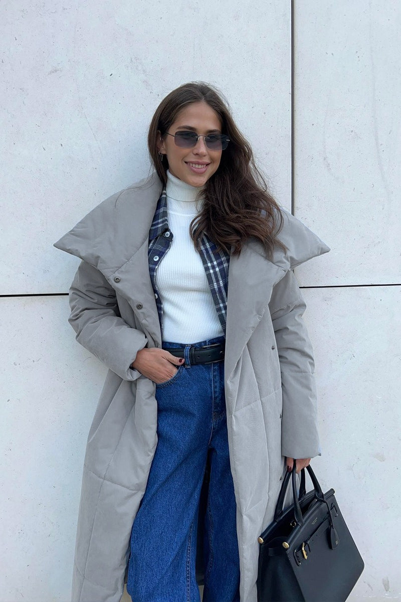 Long Stand Collar Puffer Jacket