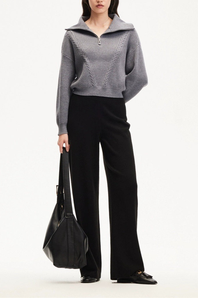 Short Cable Knit Pullover Sweater