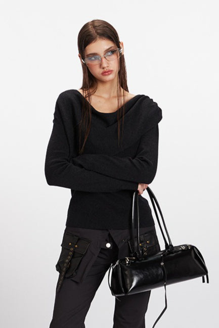 Cowl Neck Fitted Knit Top 5