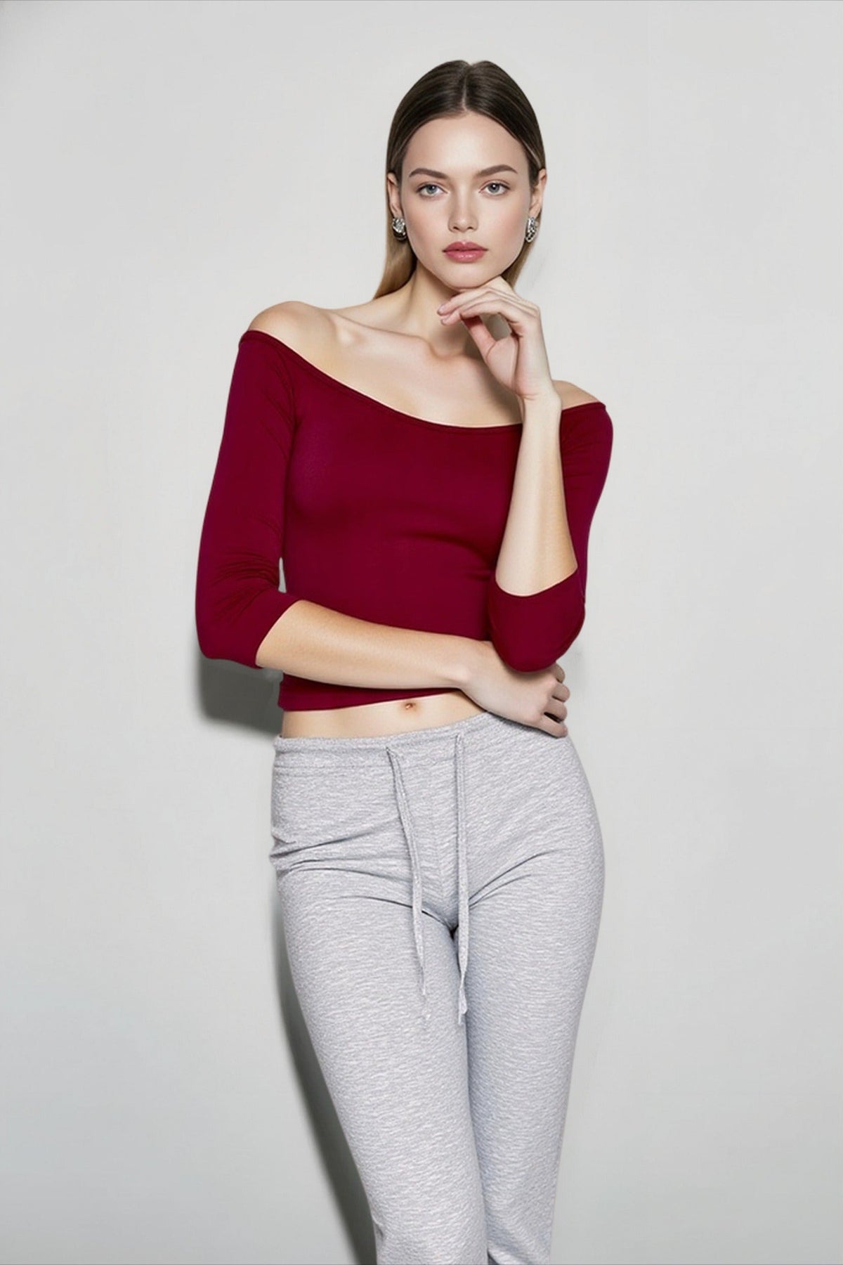 Deep U Neck Fitted Top