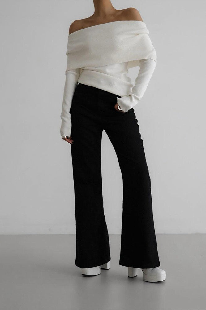 Off Shoulder Bodycon Knit Top