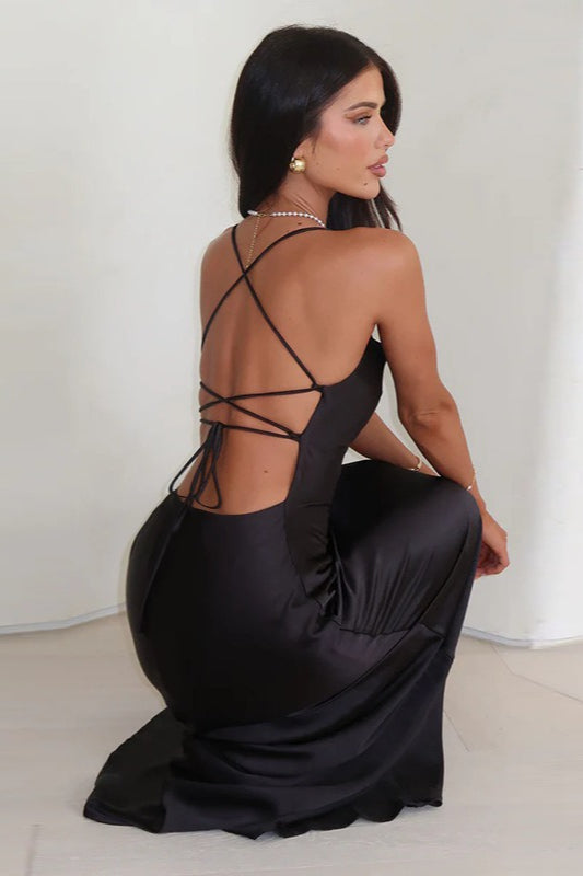 Backless Satin Dress