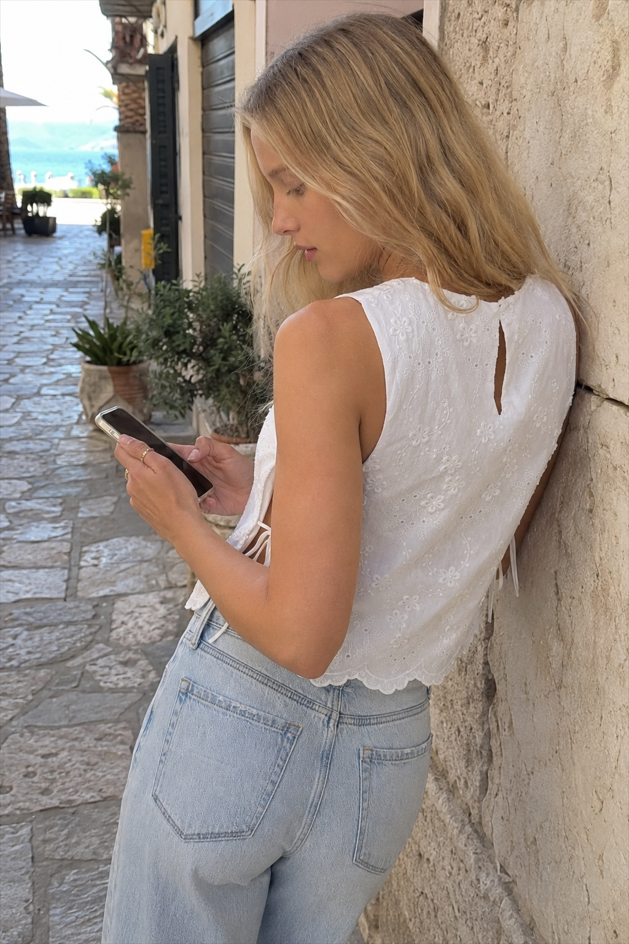 Embroidered Crop Top