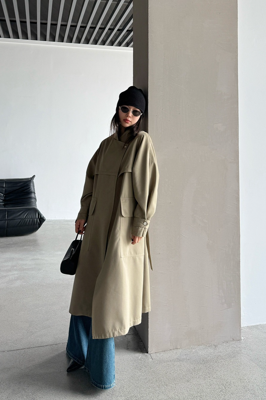 Vintage Lapel Long British Slouchy Casual Overcoat - Fashionpara