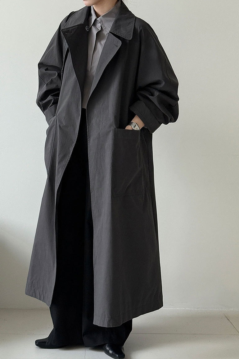 Luxi Vintage Loose Overcoat with Large Pockets for Style