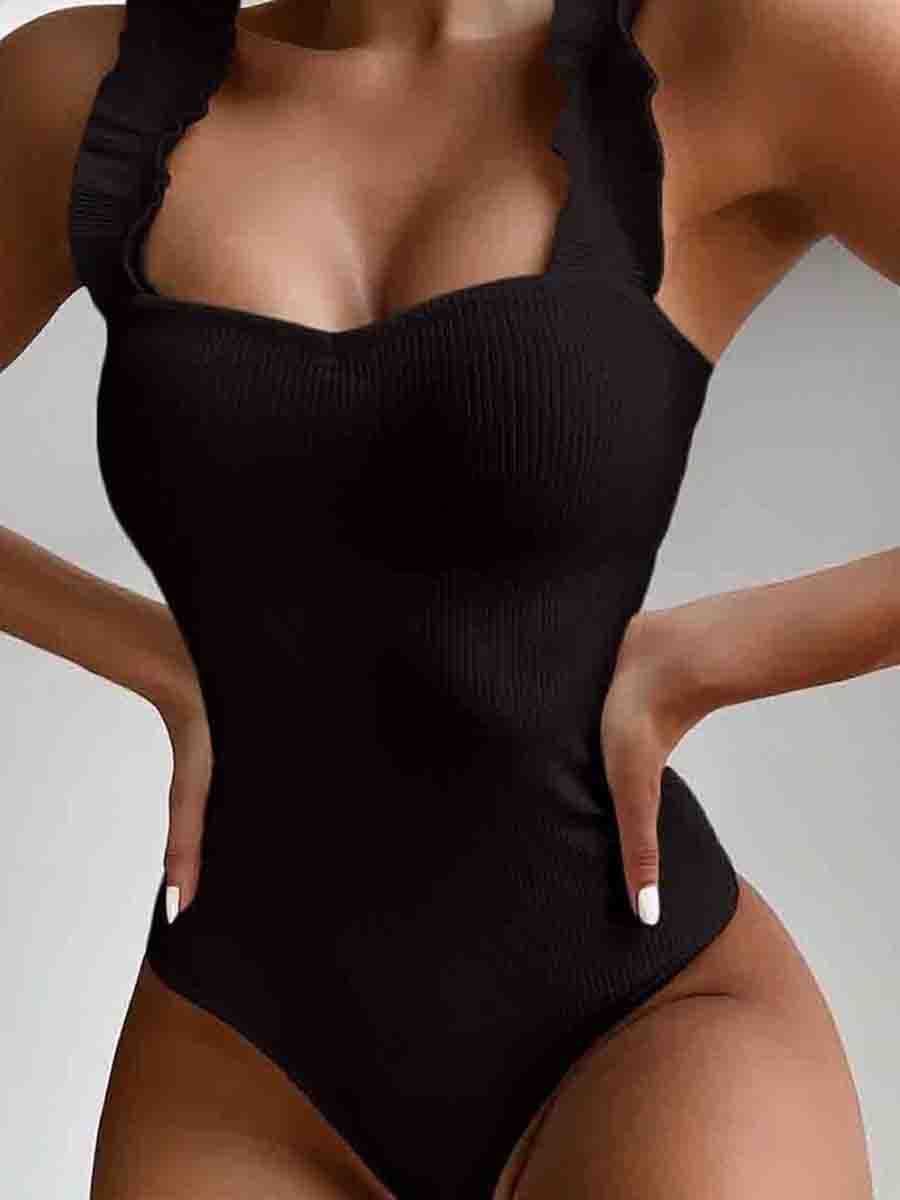 Flounce Design One-piece Swimsuit - Fashionpara
