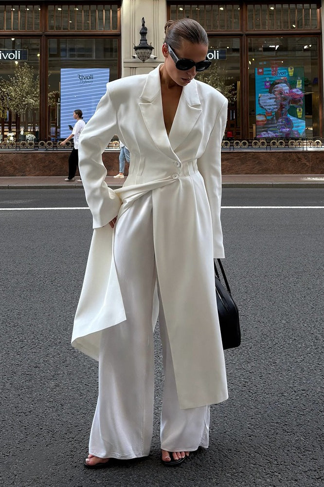 Waist Belted Blazer Coat - Fashionpara