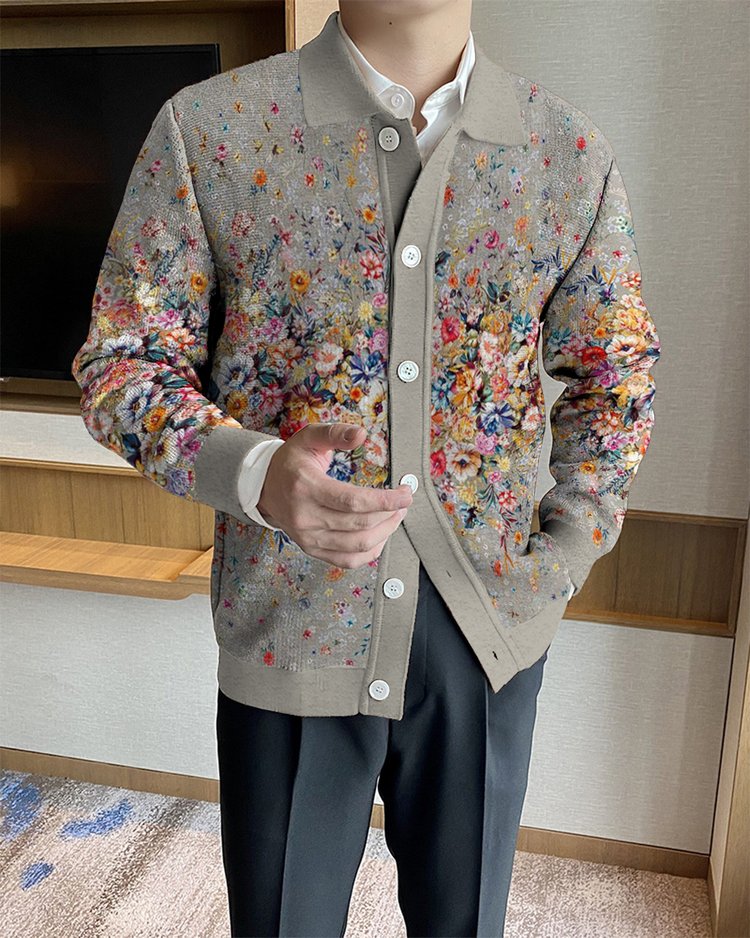 Men's Lapel Knitted Sweater Cardigan - Fashionpara